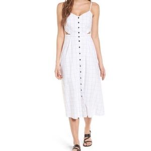 Madewell Windowpane Cutout Cami Midi Dress!